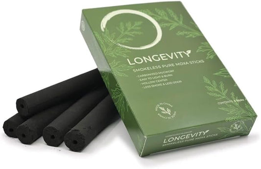 Longevity Pure Smokeless Moxa Sticks - With Hole in Center (5 Per Box) - 1 box