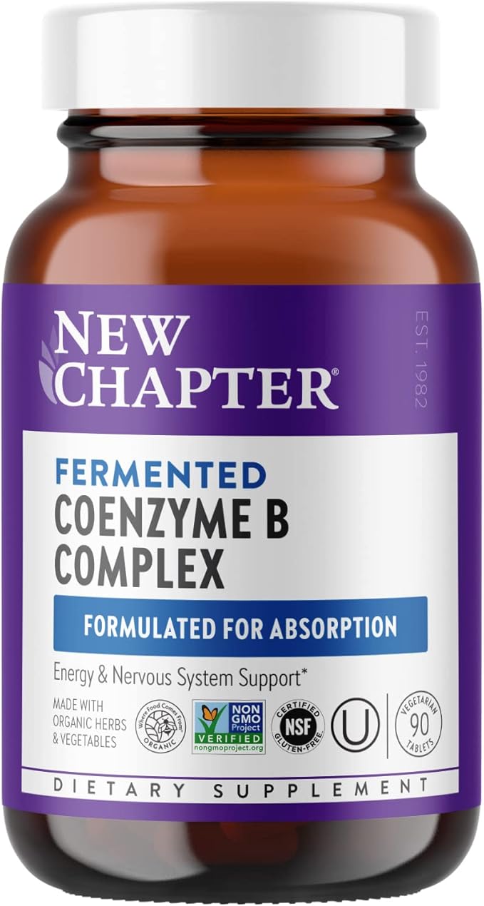 New Chapter Vitamin B Complex – Fermented Coenzyme B Complex Rich in Vitamin B12 + Vitamin B6 + Biotin + Made with Organic Ingredients - 90 ct