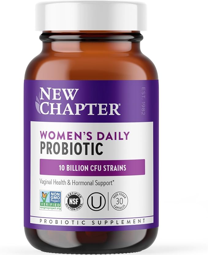 New Chapter Probiotics for Women - 30 ct (1 Month Supply), Women's Daily Probiotic with Prebiotics and Probiotics + 100% Vegan + Soy Free + Non-GMO