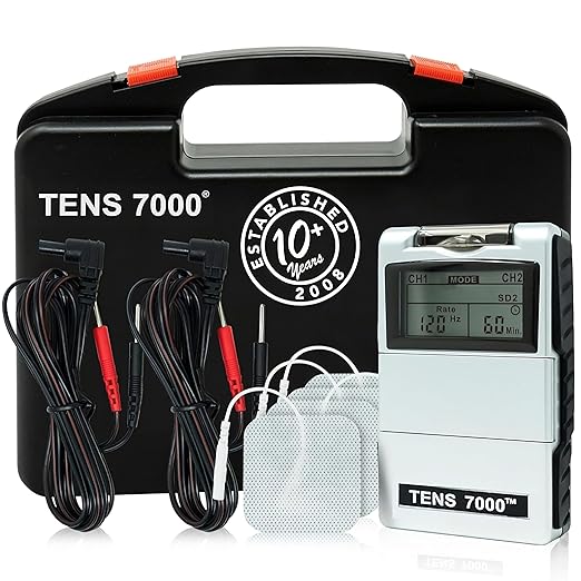 TENS 7000 Digital TENS Unit with Accessories - Muscle Stimulator Machine for Back Pain Relief, Sciatica, Neck, Nerve, Shoulder, Hip, Elbow, Muscle Pain Relief